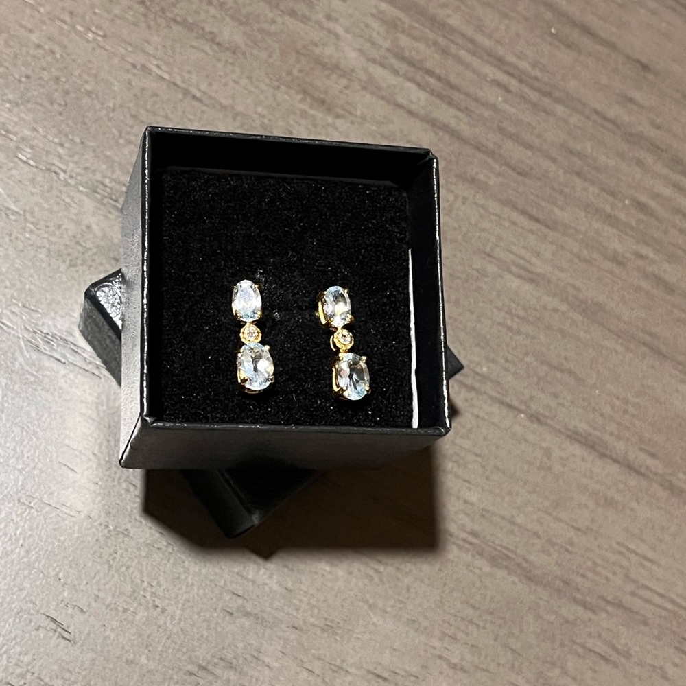Gold and Silver Crystal Earrings